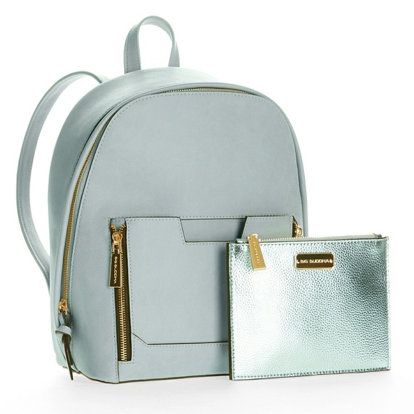 Big Buddha Bags Big Buddha Light Blue Faux Leather Backpack Poshmark